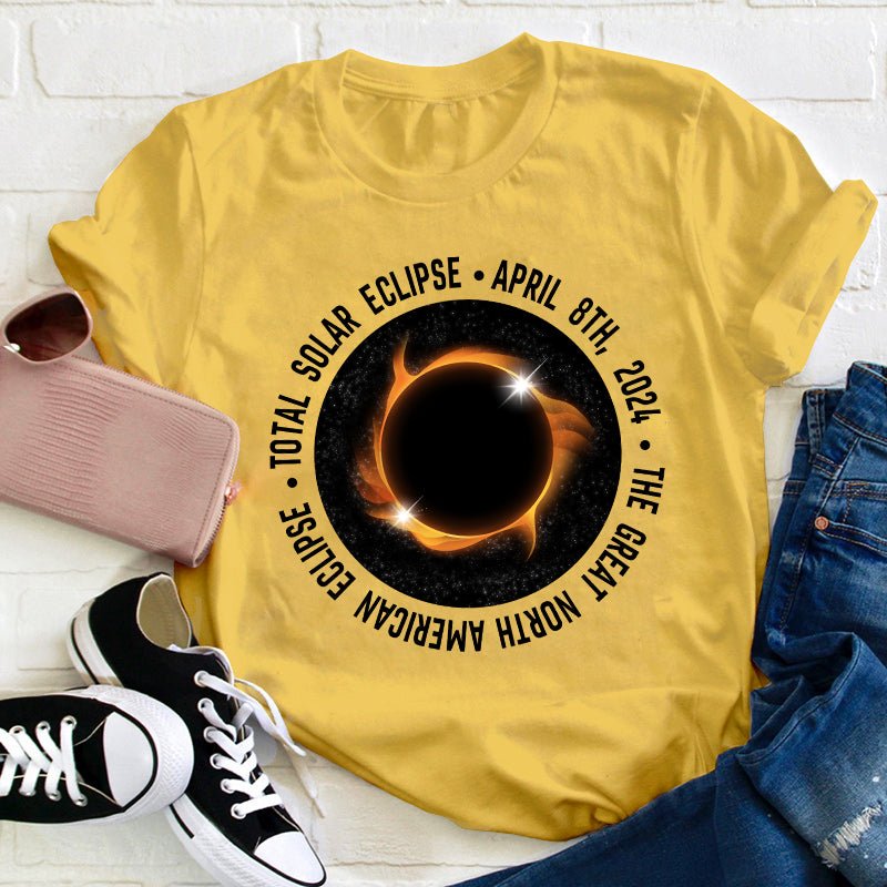 Sun Moon Earth Eclipse Teacher T-Shirt