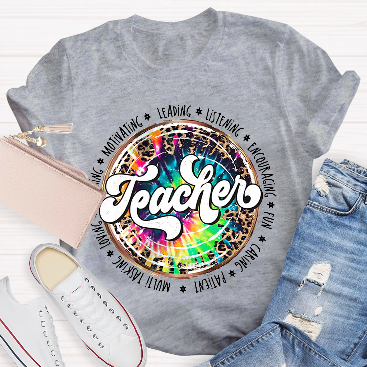 Teacher Sublimation Leopard Designs T-Shirt