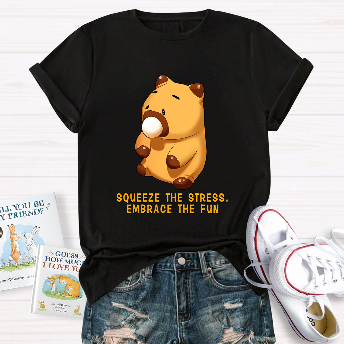 Squeeze The Stress, Embrace The Fun Capybara T-Shirt