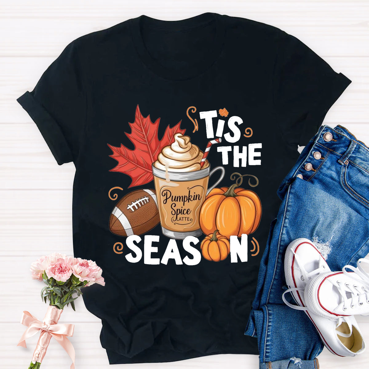 Tis The Season Pumpkin Game Ball T-Shirt