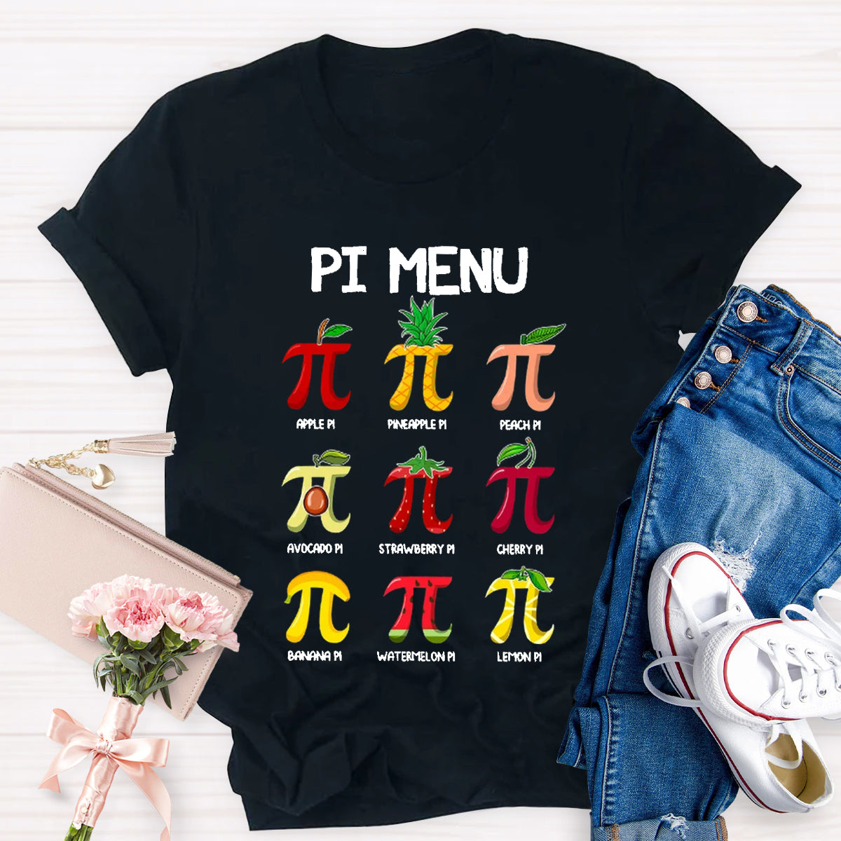 Pi Menu Happy Pi Day Math  Pi Symbol Teacher T-Shirt