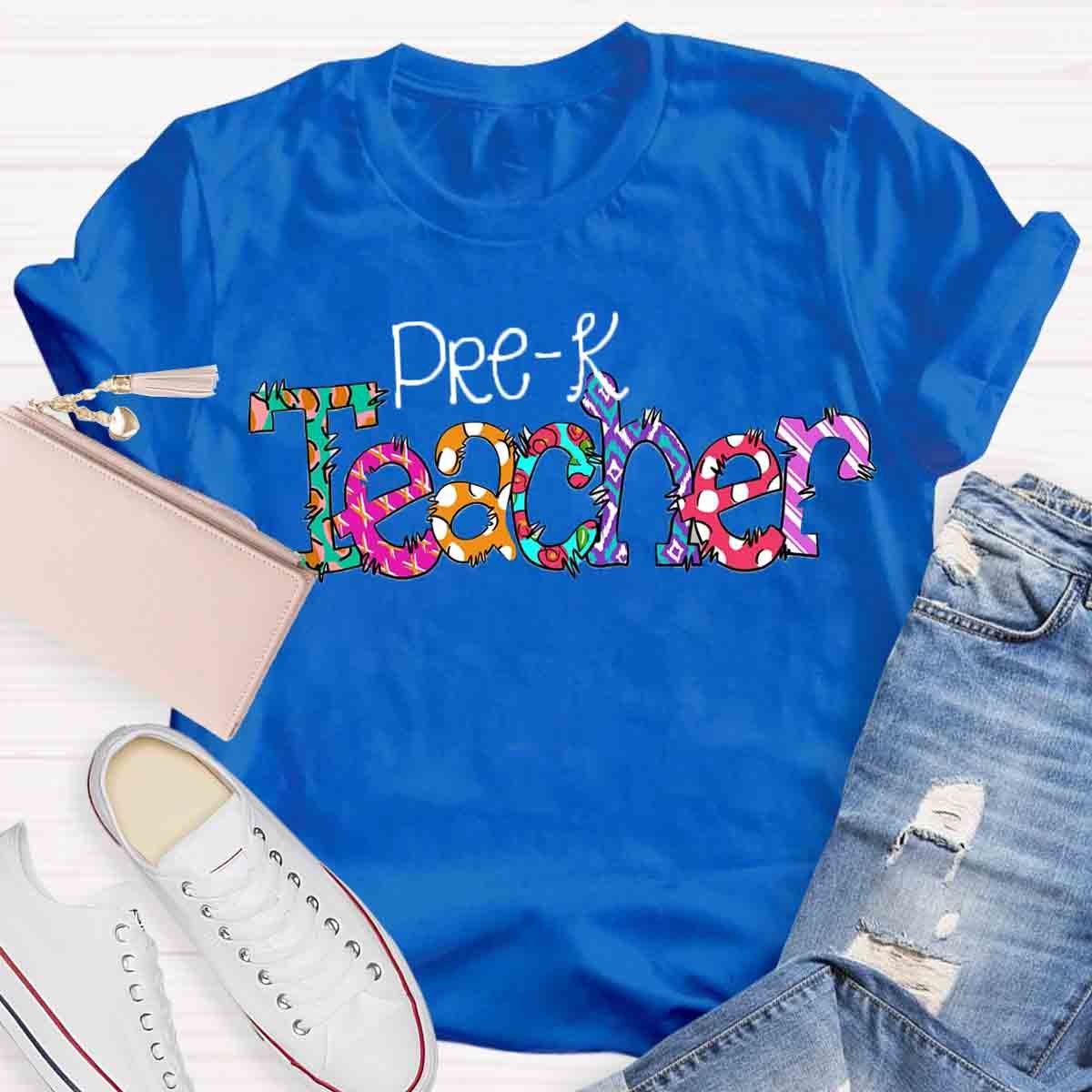 Personalized Grade Colorful Geometric Contrast T-Shirt