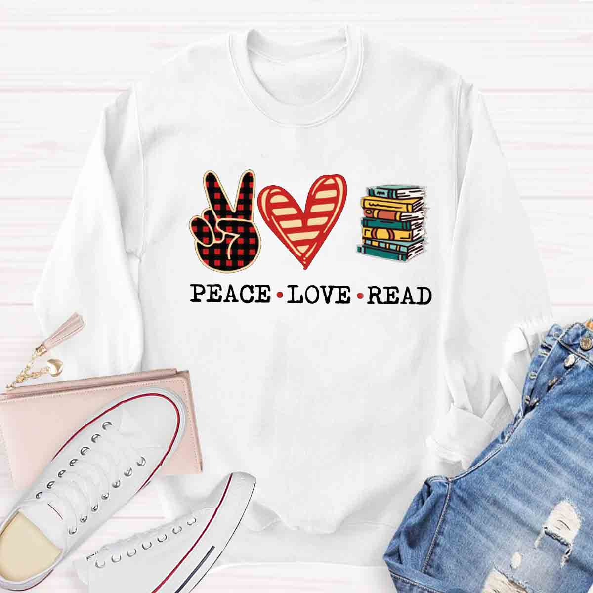 Peace Love Read Sweatshirt