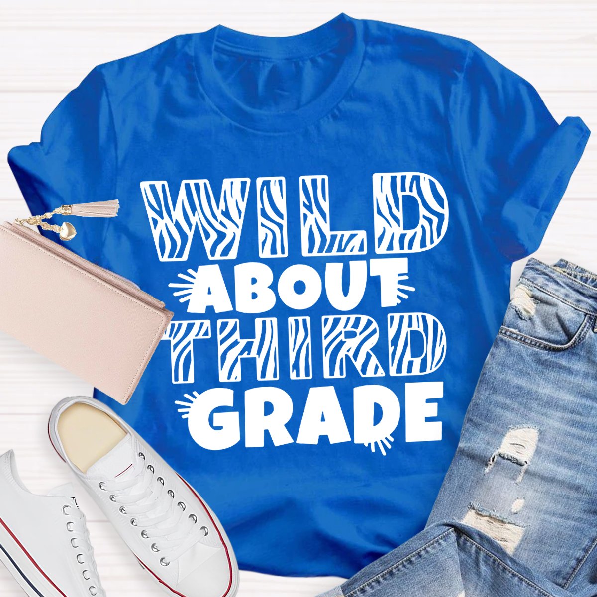 Personalized Wild About Third Grade Teacher Shirt