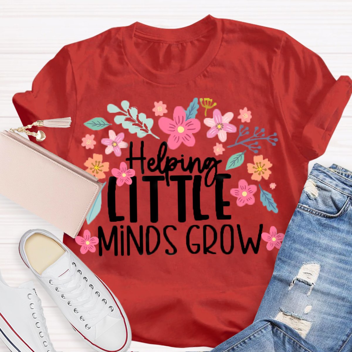 Helping Little Minds Grow Floral Shirt