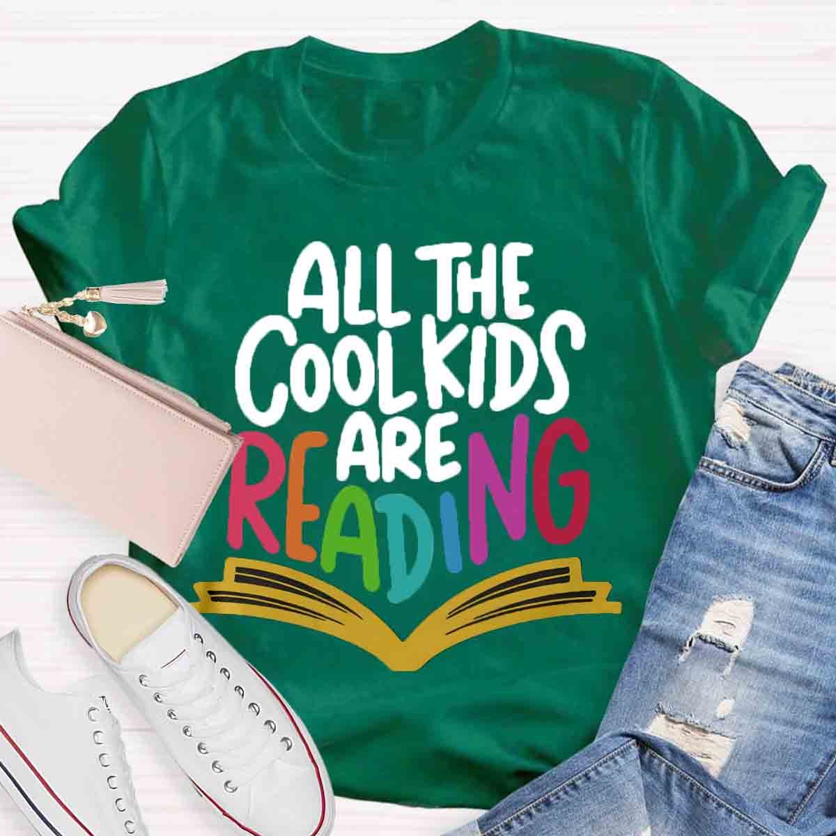 All The Cool Kids Are Reading Print T-Shirt