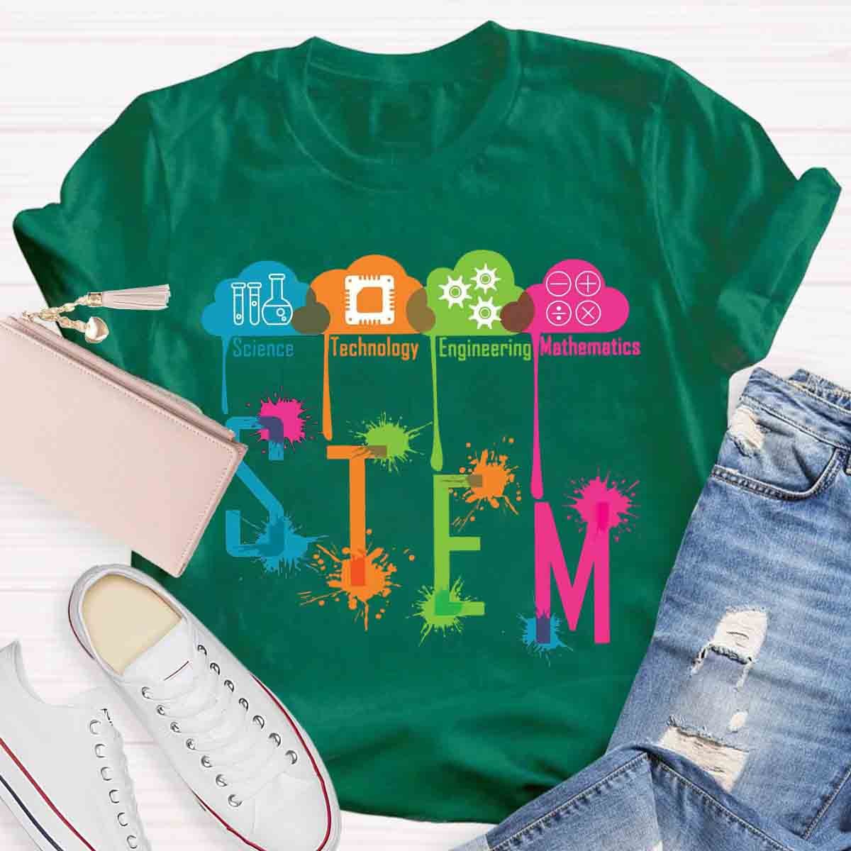 Color Splash Ink STEM Teacher T-Shirt