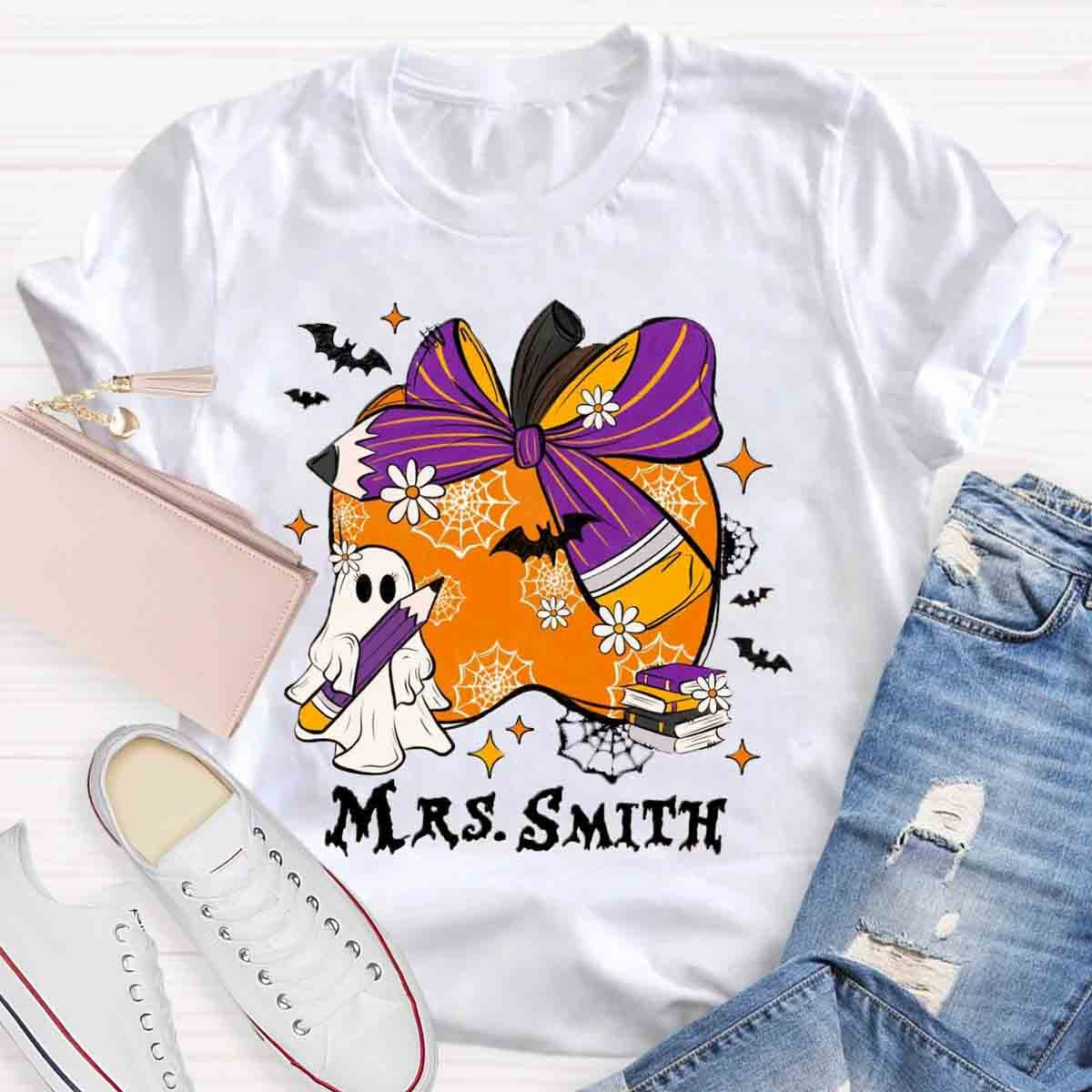 Personalized Name Halloween Apple T-Shirt