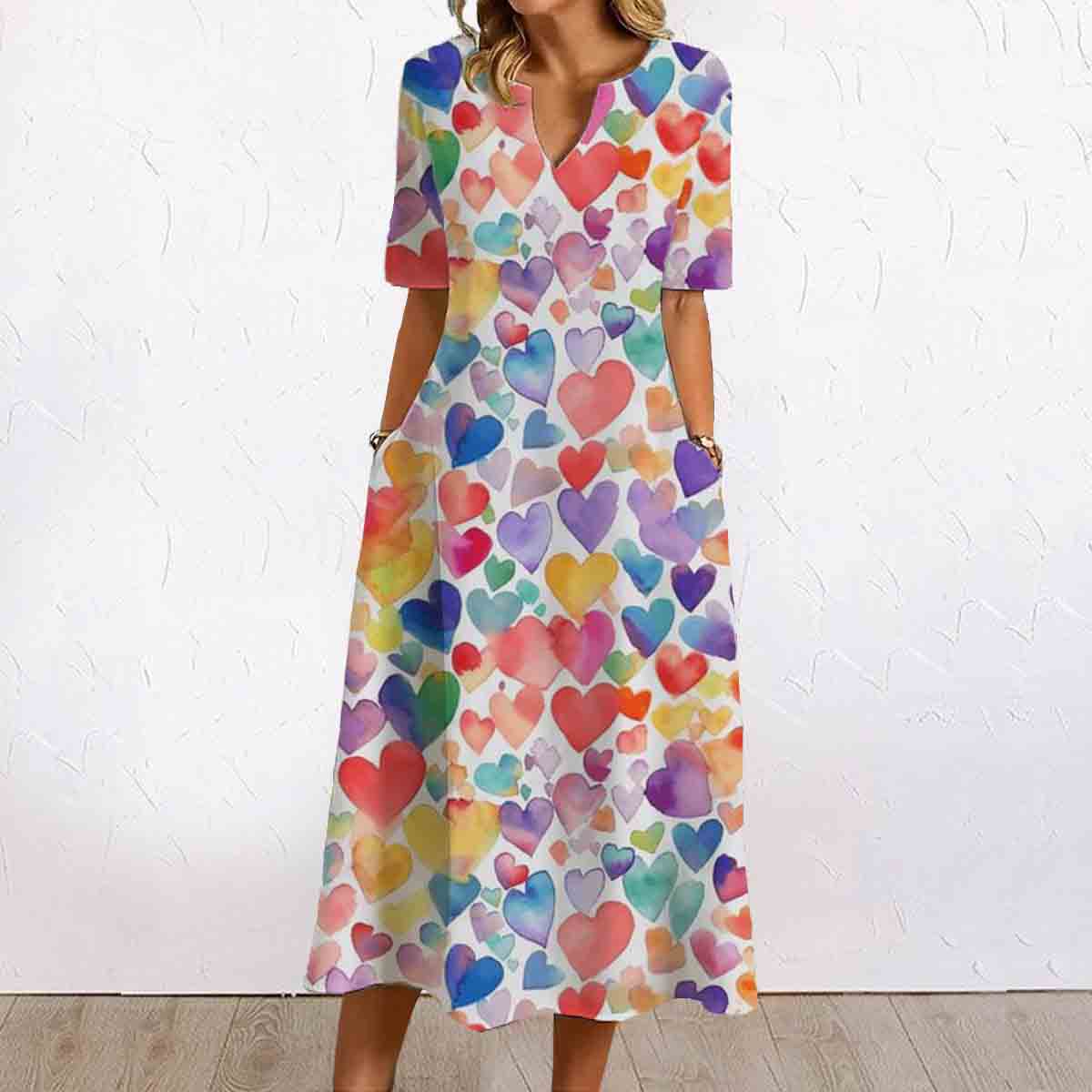 Rainbow Love Hearts Dress