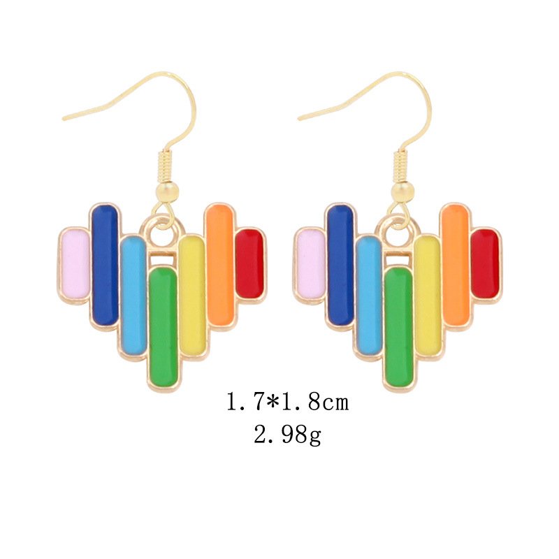 Creative Rainbow Six-Color Earrings