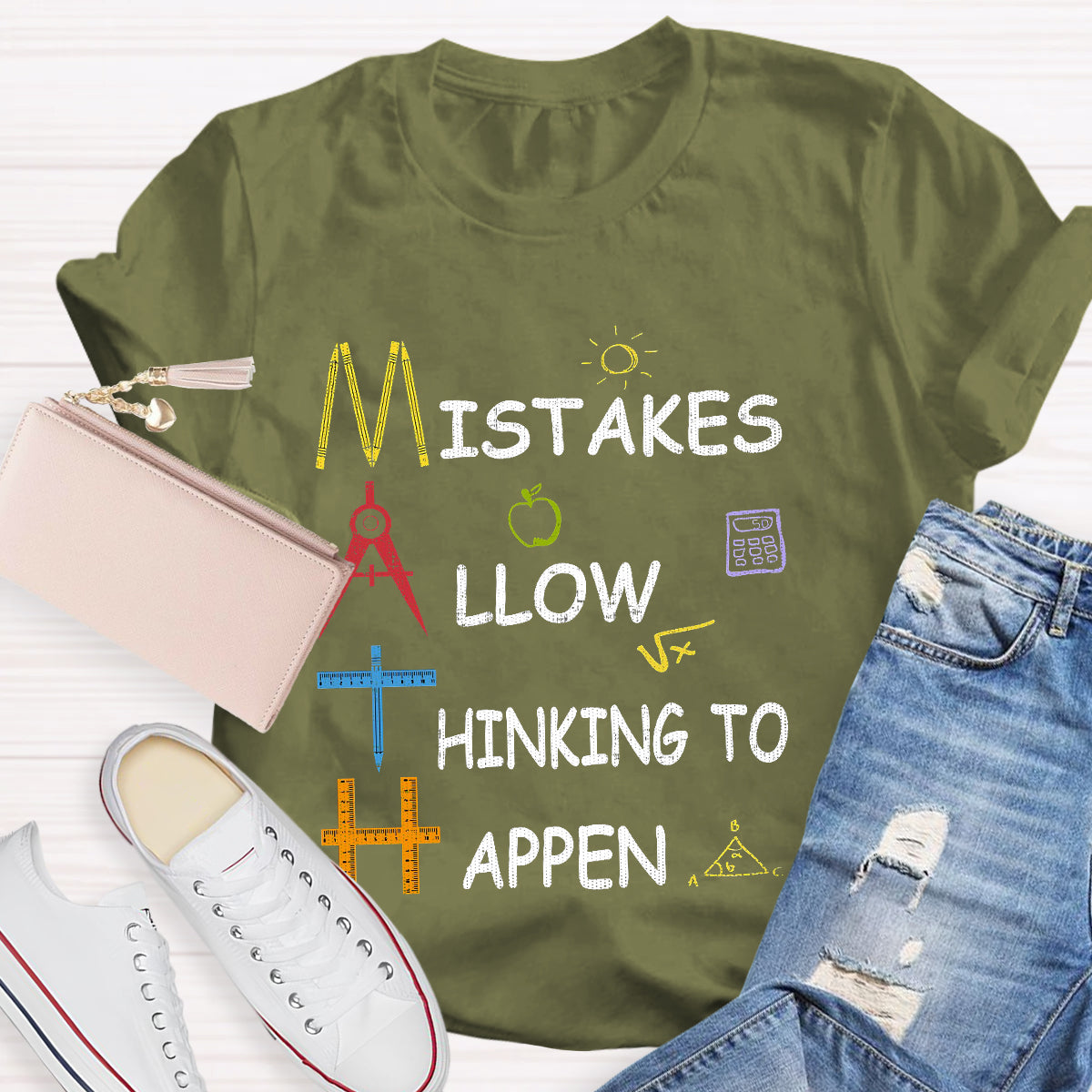 Mistakes Allow Thinking to Happen Teacher T-Shirt