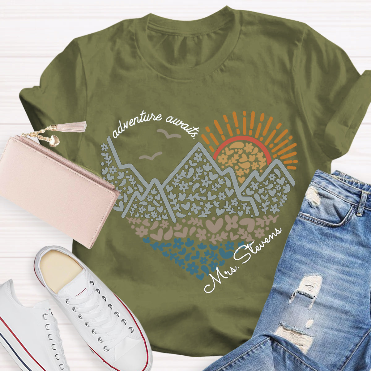 Personalized Name Adventure Awaits T-shirt