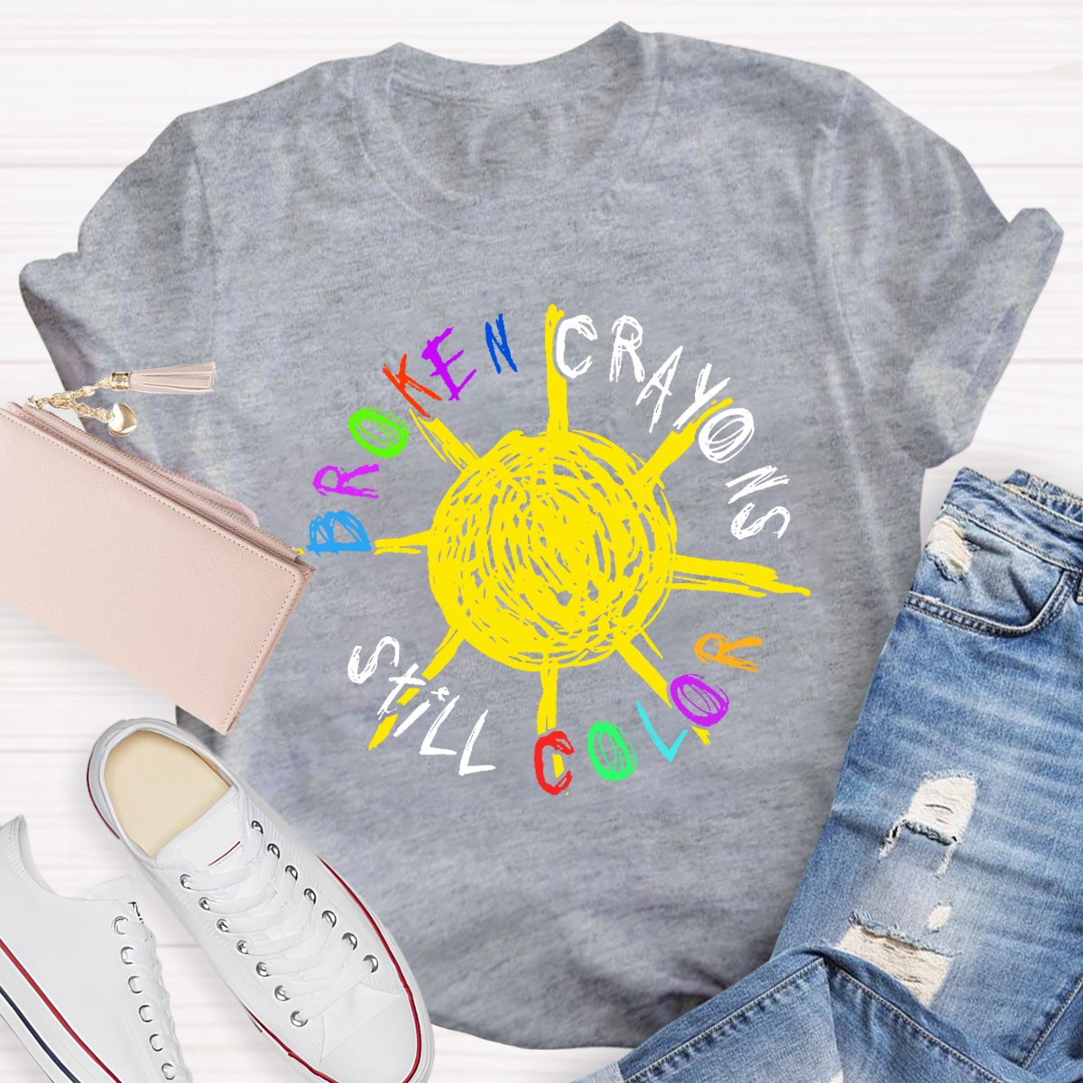 Broken Crayon Still Color Teacher Shirt