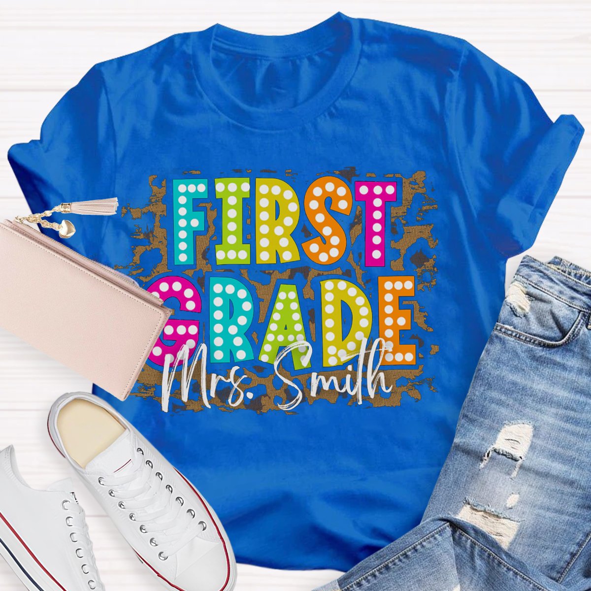 Personalized Grade And Name School Staff Shirt