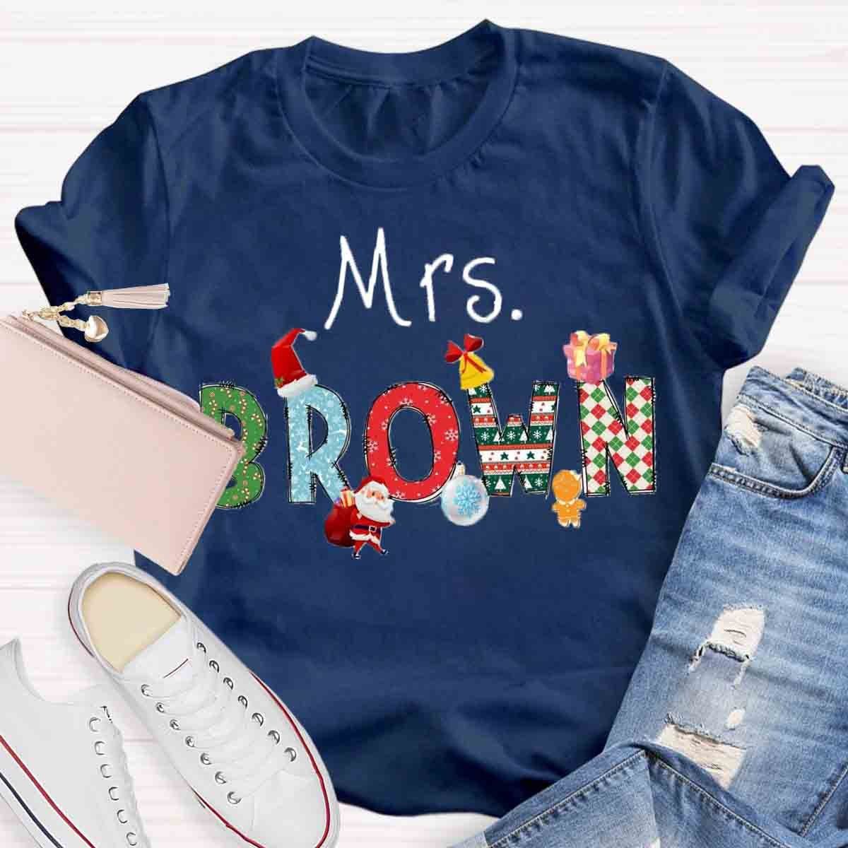 Personalized Name Santa Claus Gift Christmas T-Shirt