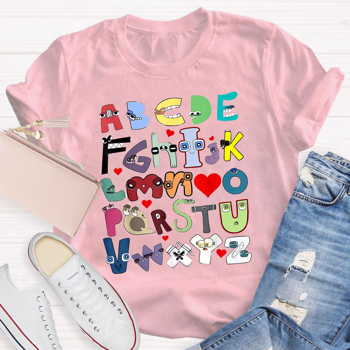 Alphabet Clipart Teacher Shirt