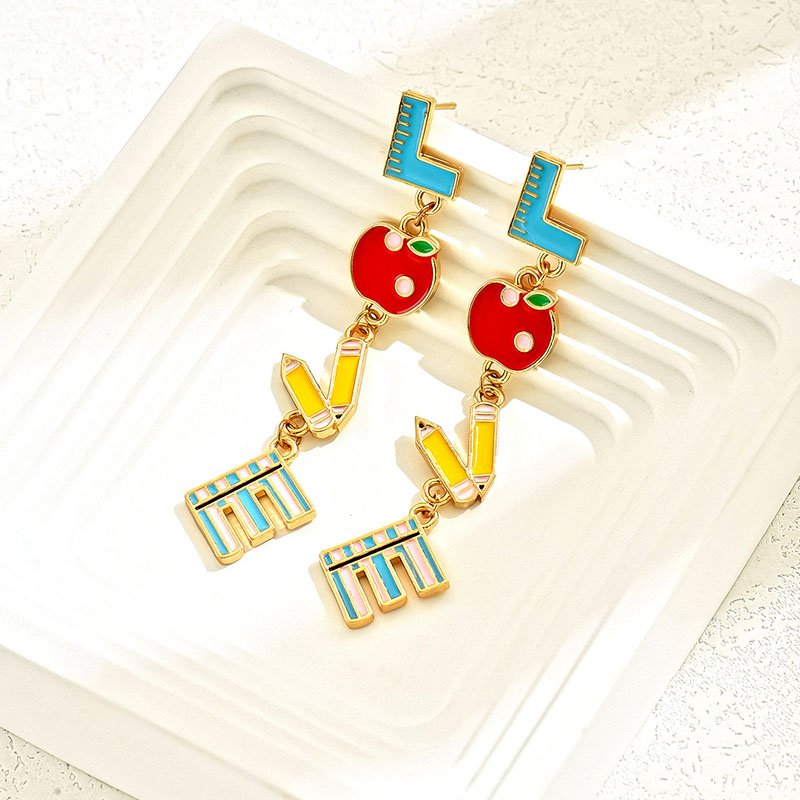 Teacher Love Pencil Fun Earrings