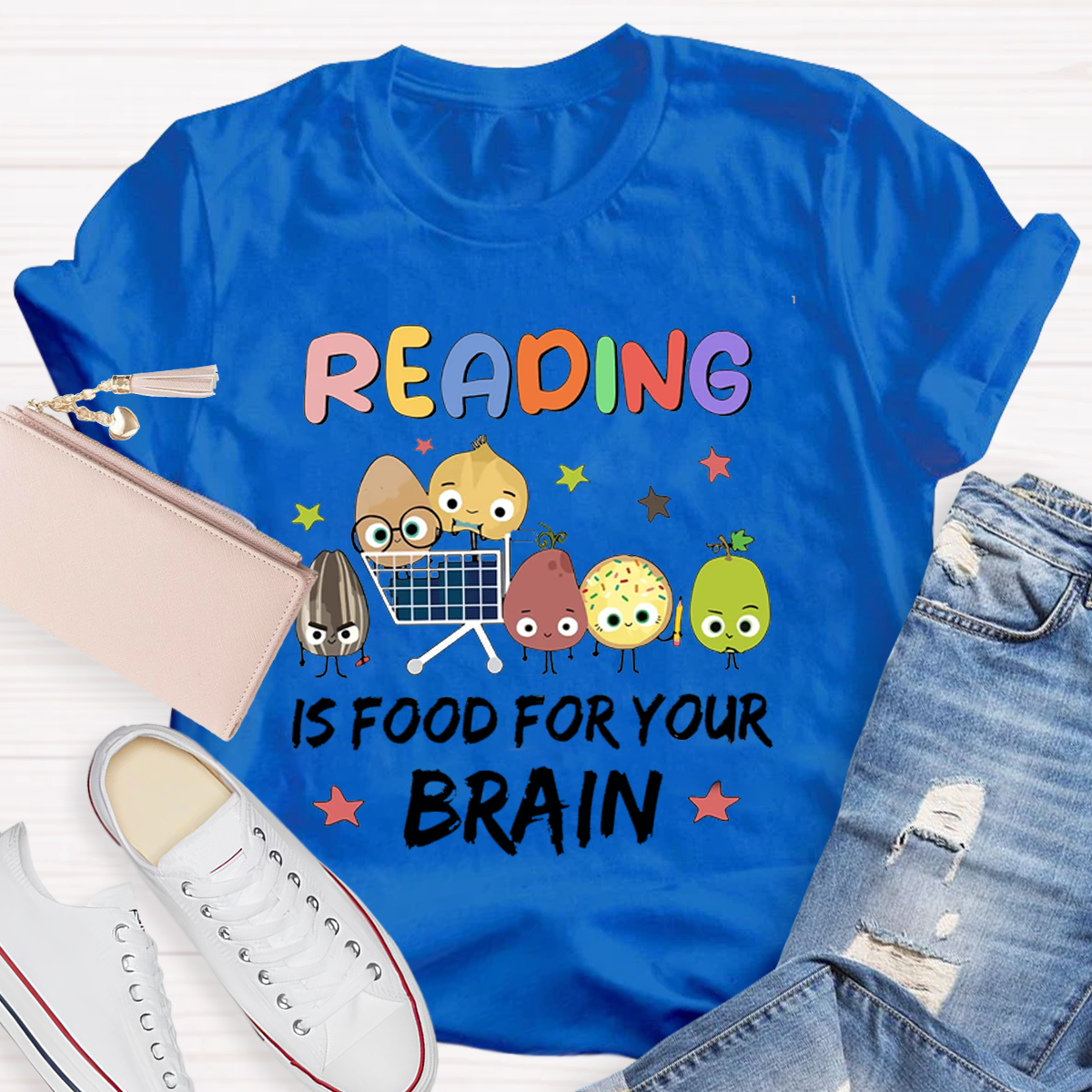 Reading Is Food For Your Brain Teacher T-Shirt