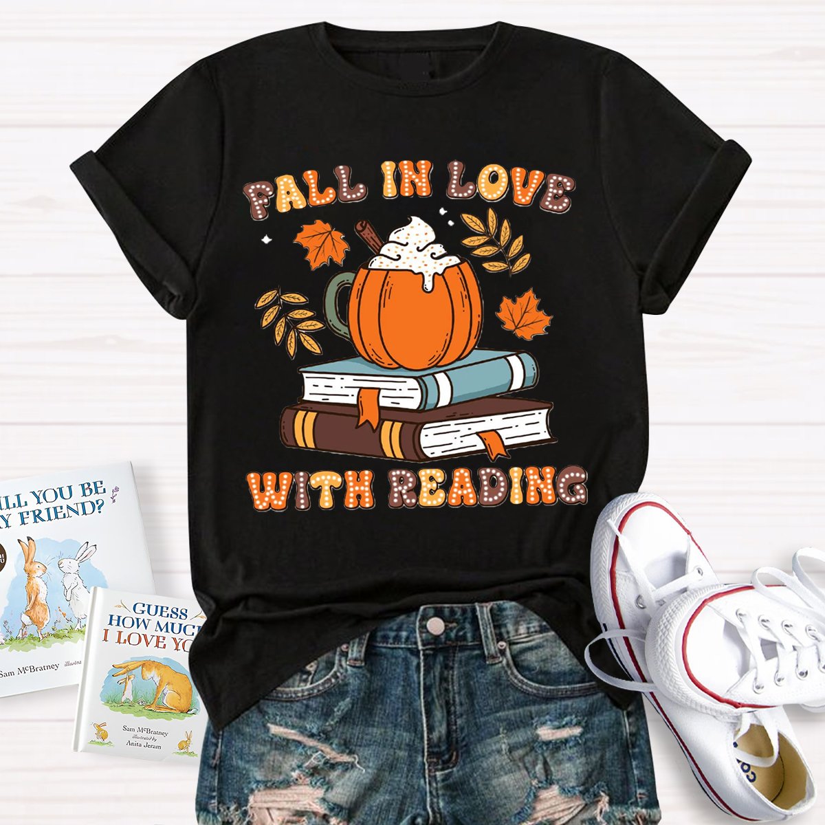 Fall In Love With Reading Teacher Shirts