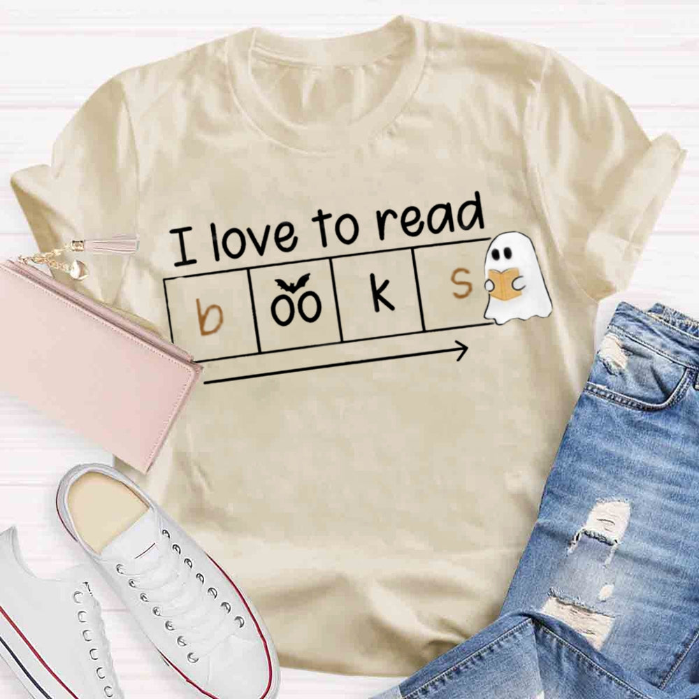 I Love To Read Books Halloween T-shirt