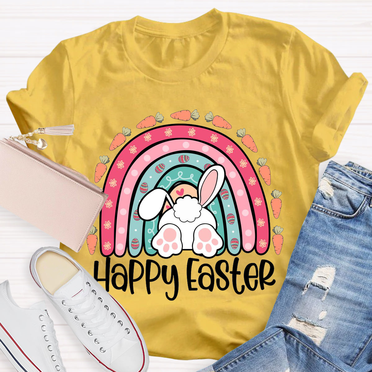 Happy Easter Carrot Rainbow T-Shirt