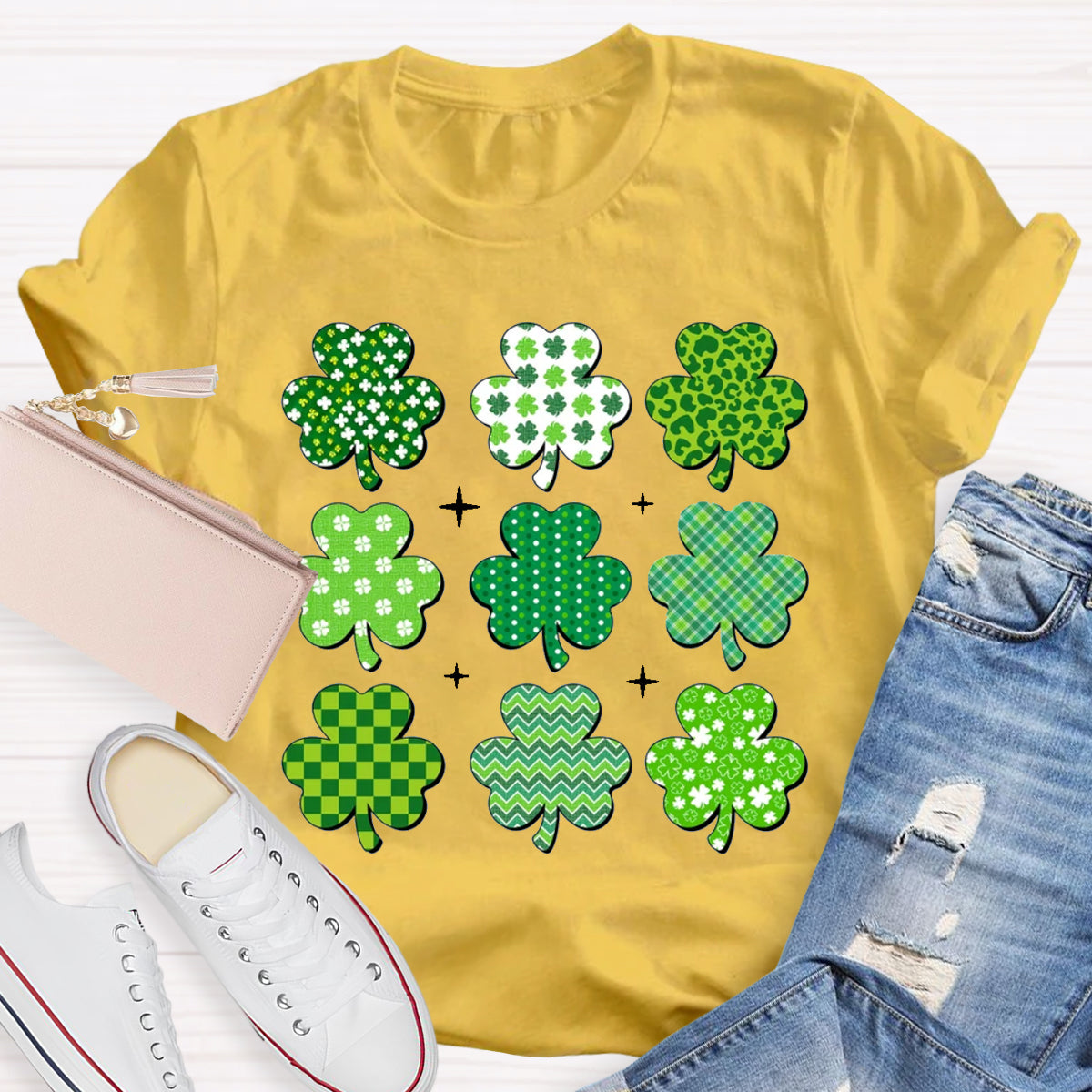 Multi Shamrock St Patricks Day T-Shirt