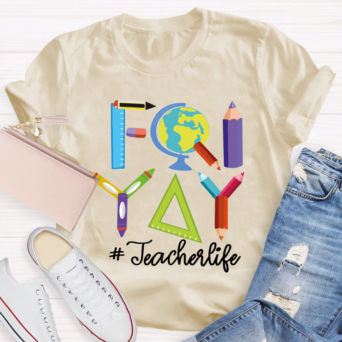 Happy Friyay Friday Weekend Teacherlife T-Shirt