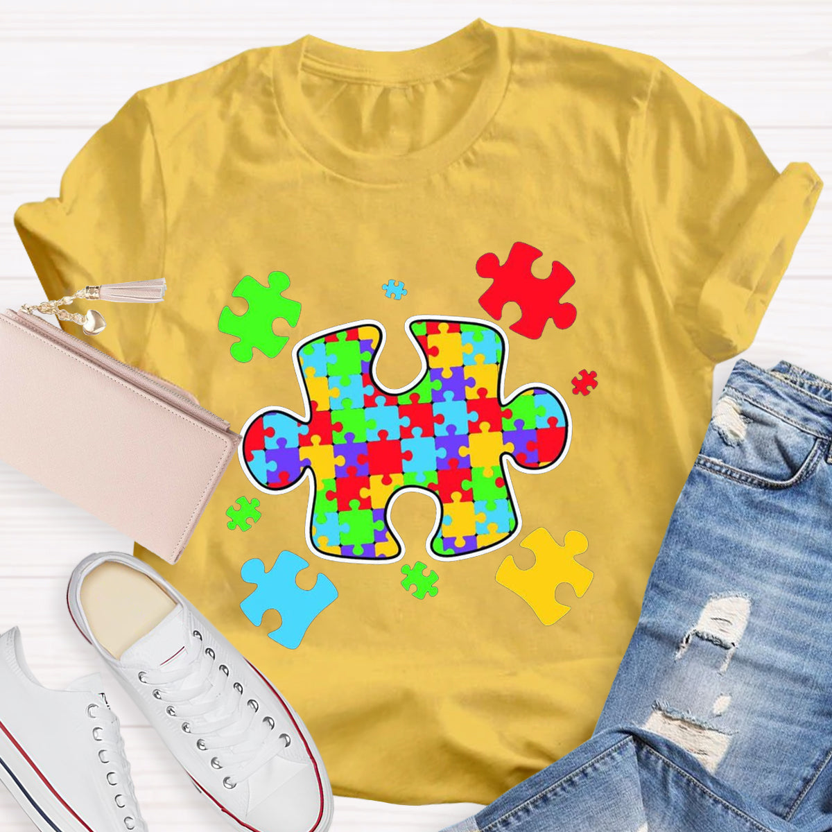 Special Education Colorful Puzzle T-Shirt