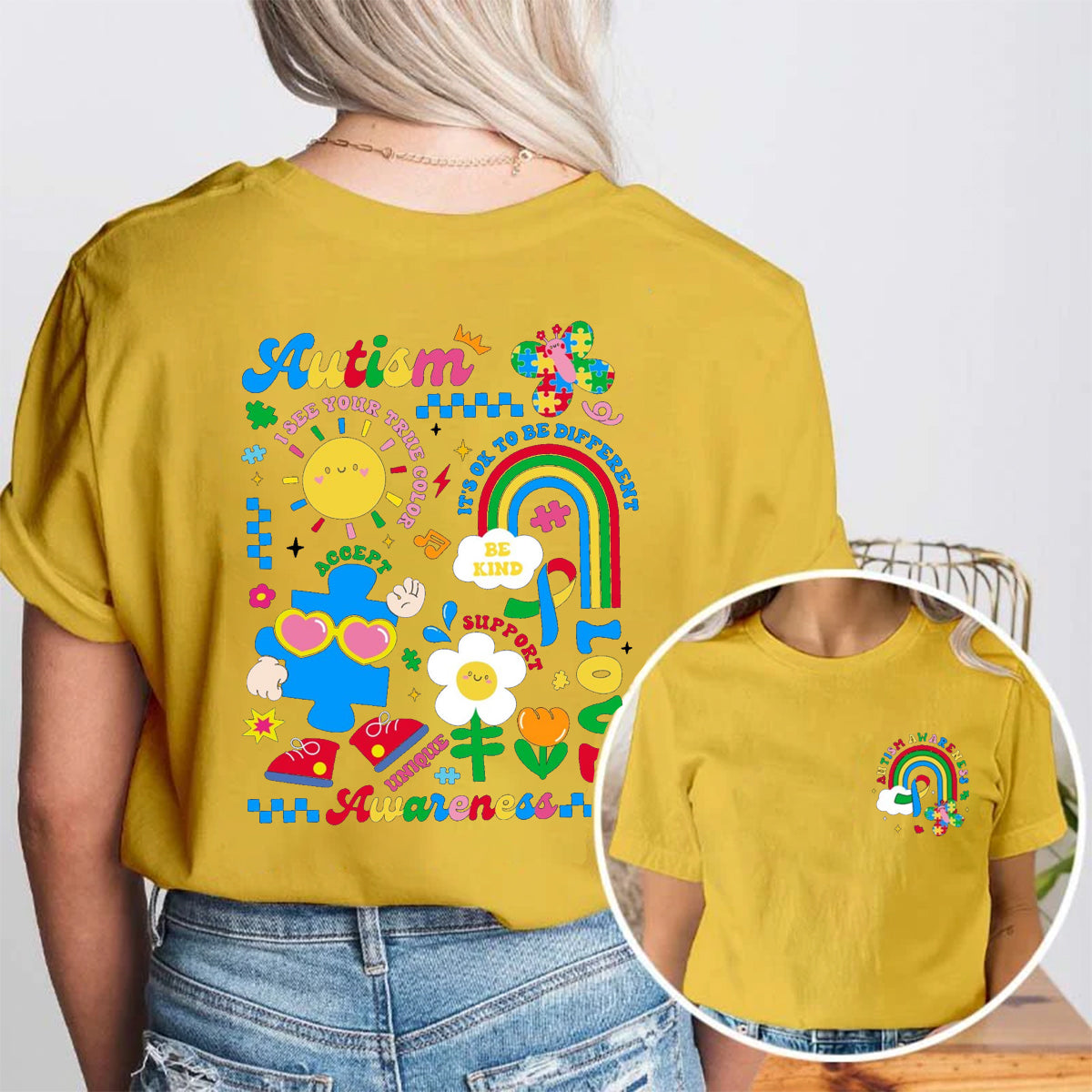 Autism Awareness Double Printed T-shirt