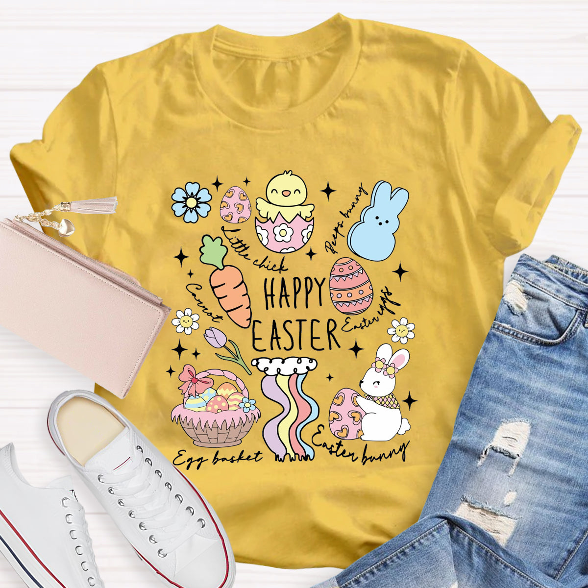 Happy Easter Egg Basket  T-Shirt