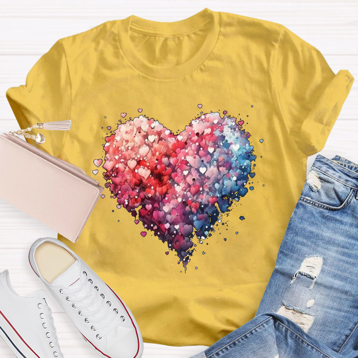 Valentine's Day Beautiful Watercolor Heart T-Shirt