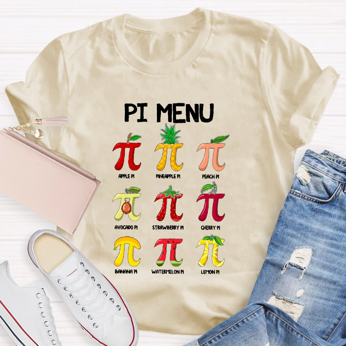 Pi Menu Happy Pi Day Math  Pi Symbol Teacher T-Shirt