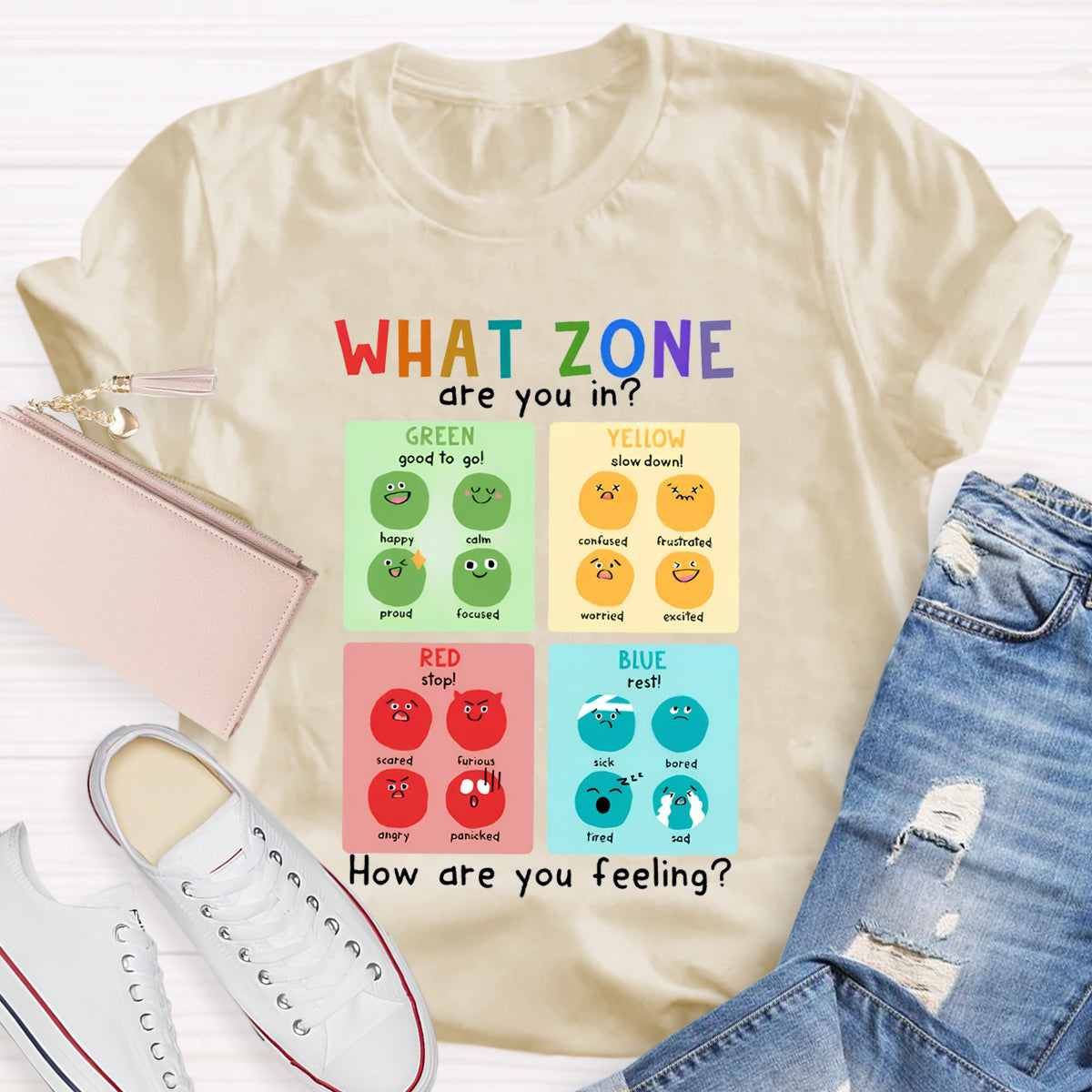 What Zone Are You In Mental Health Therapy Teacher T-Shirt