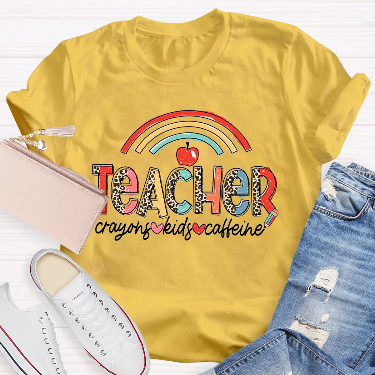 Teacher Crayons Kids Caffeine T-Shirt