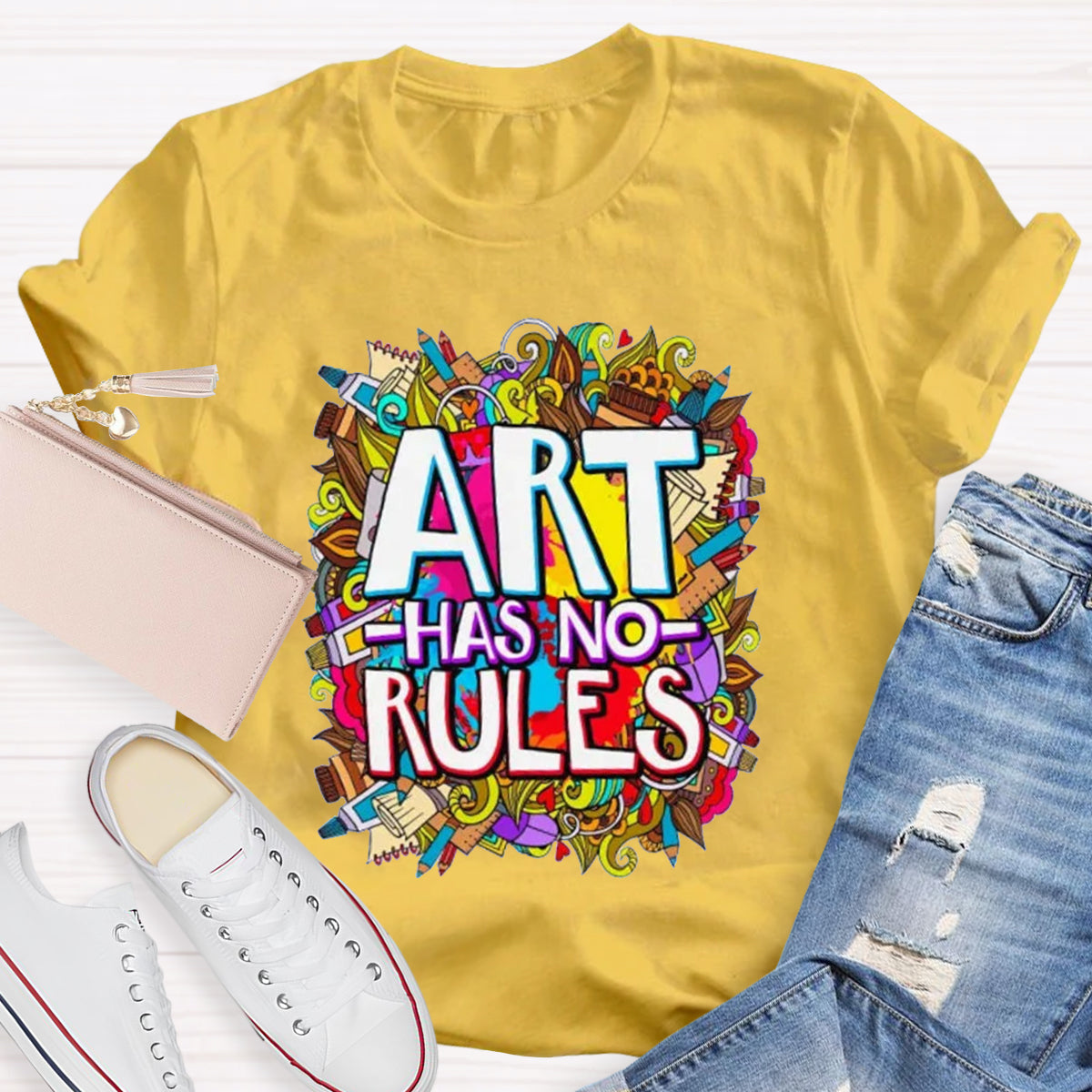 Art Has No Rules Teacher T-Shirt