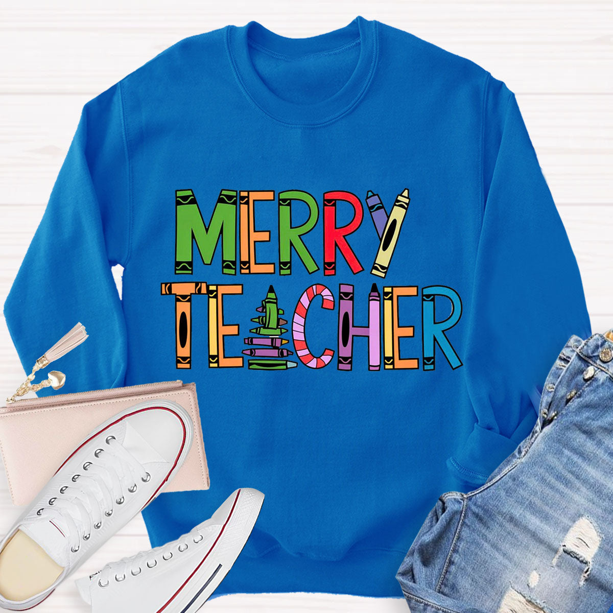 Cute Merry Christmas Teacher Sweatshirt