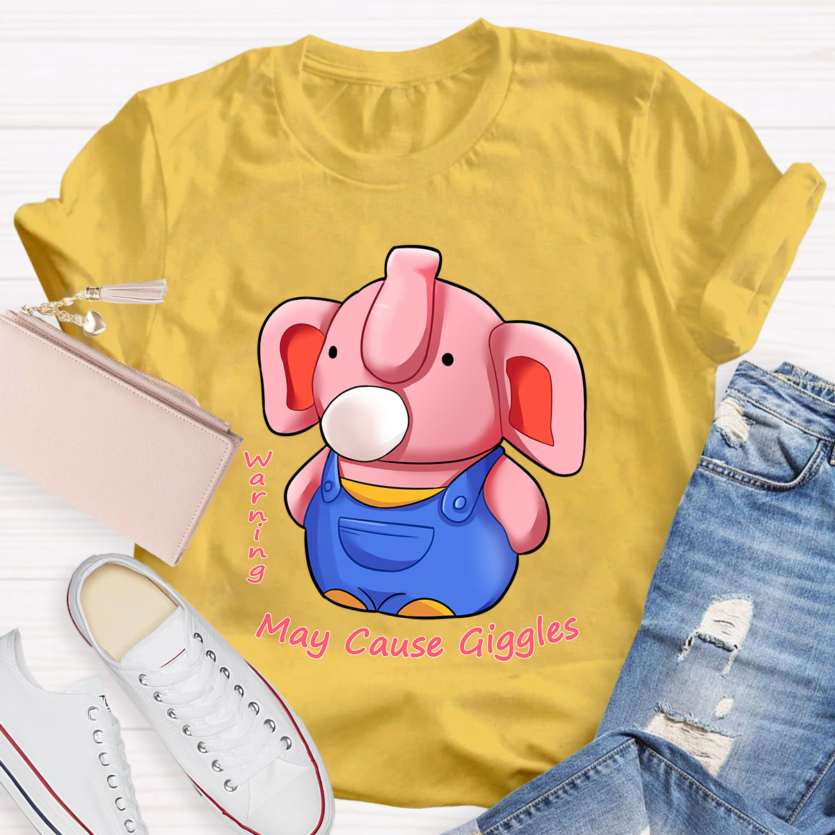 Warning: May Cause Giggles Cute Elephant T-Shirt