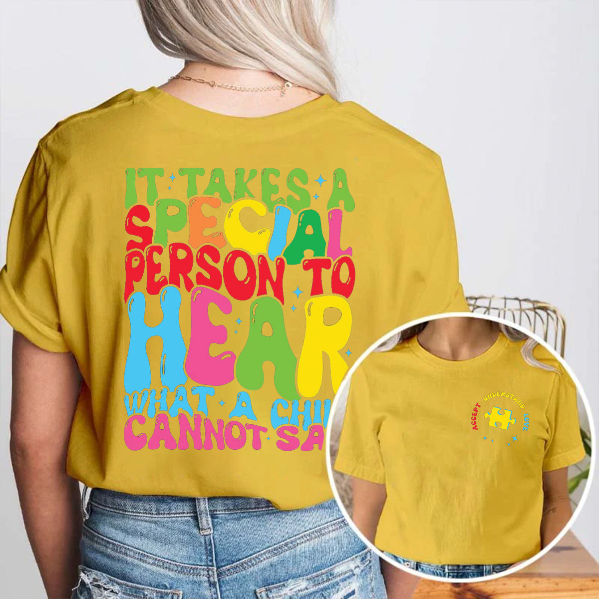 It Takes A Special Person To Hear What A Child Cannot Say Double Printed T-shirt