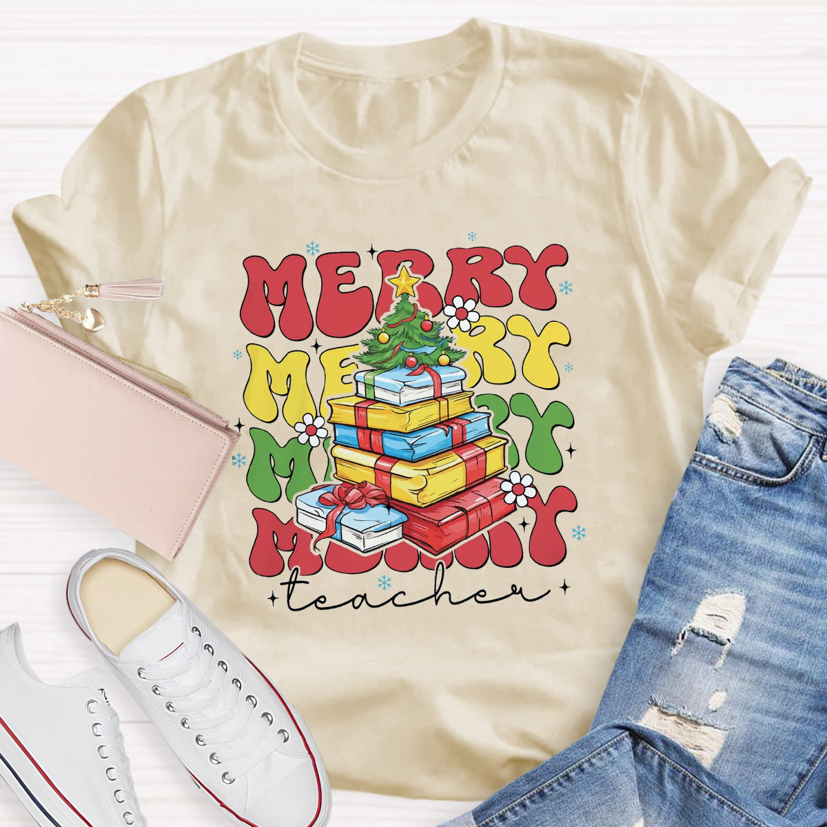 Merry Christmas Tree Teacher T-Shirt