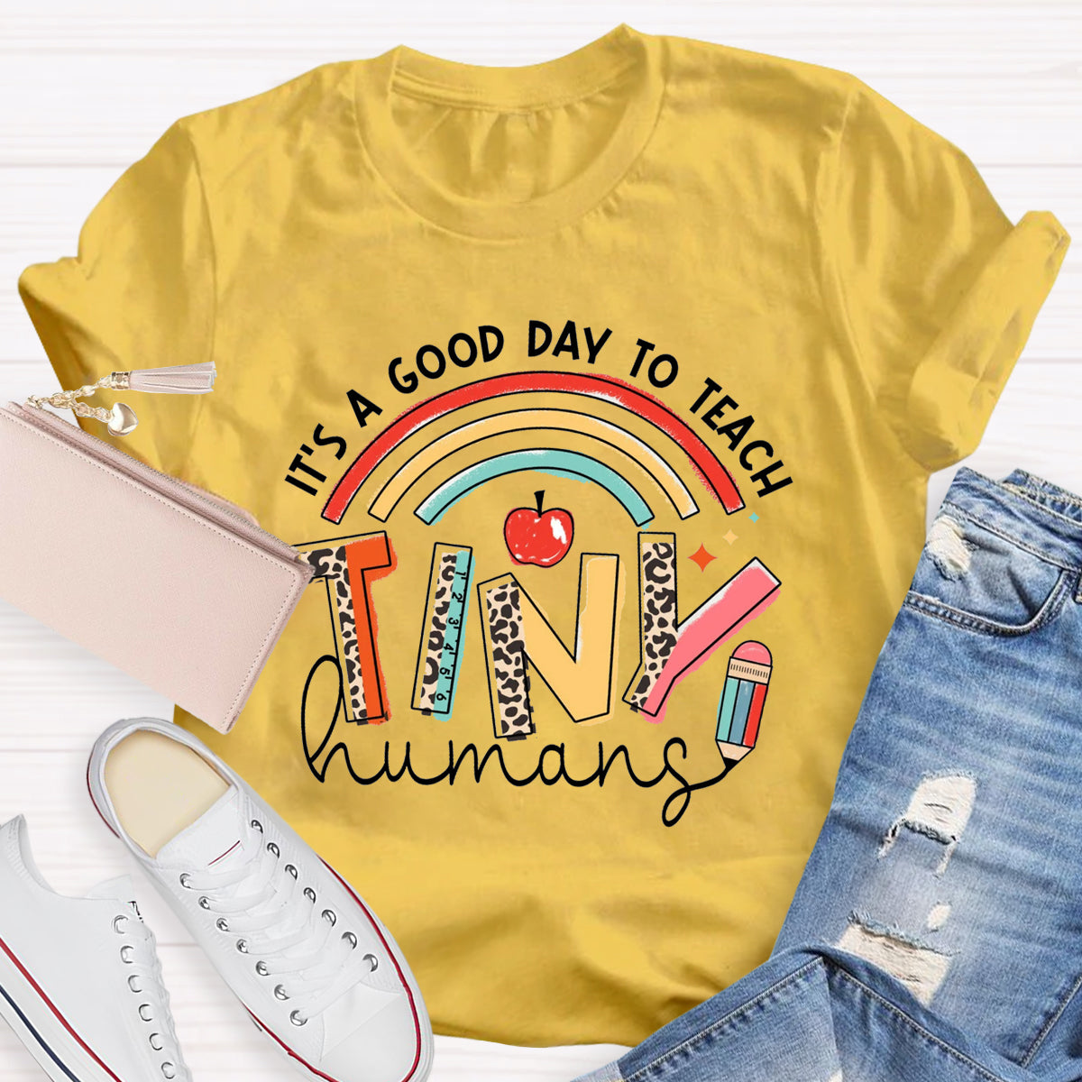 It's A Good Day To Teach Tiny Human Rainbow Pencil  T-Shirt