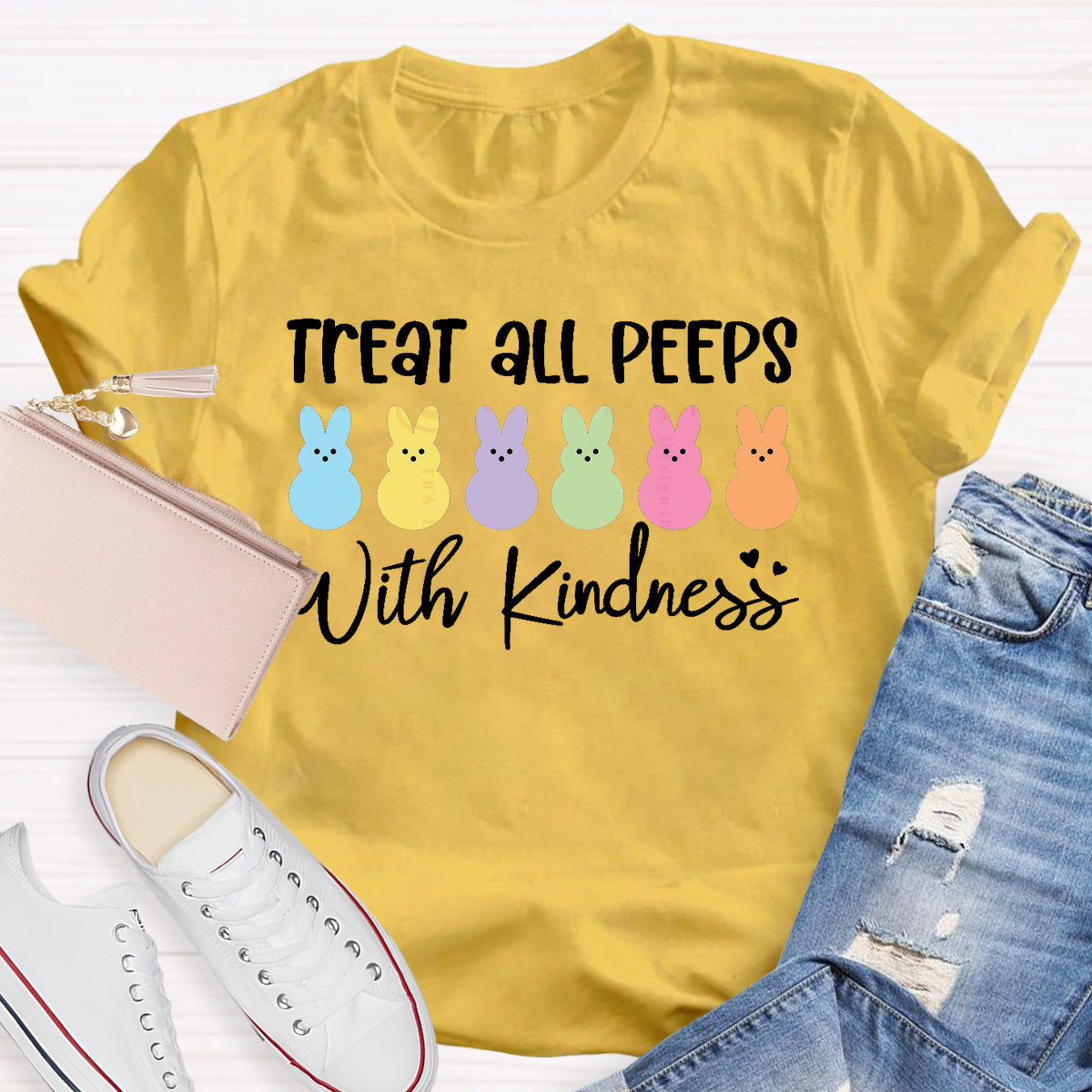 Treat all Peeps With Kindness Teacher T-Shirt