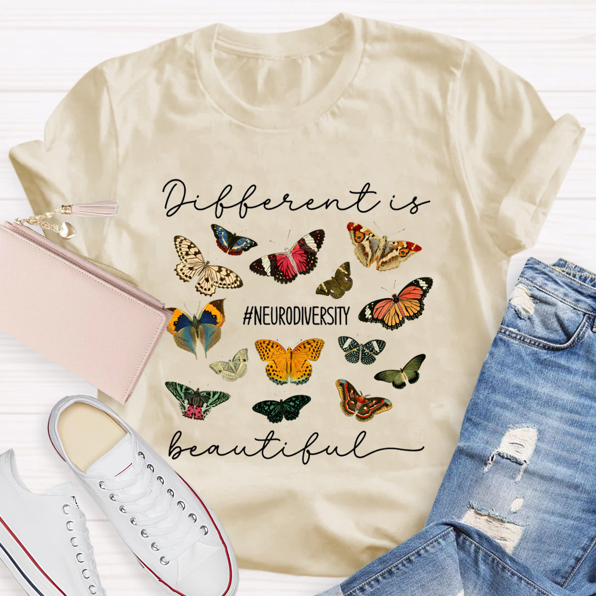 Different is Beautiful Buttterfly T-Shirt