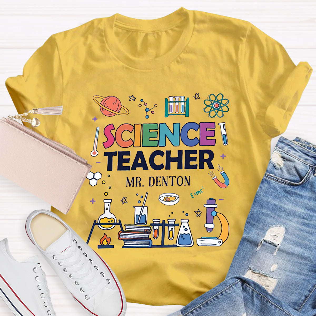 Personalized Science Teacher's Name T-Shirt