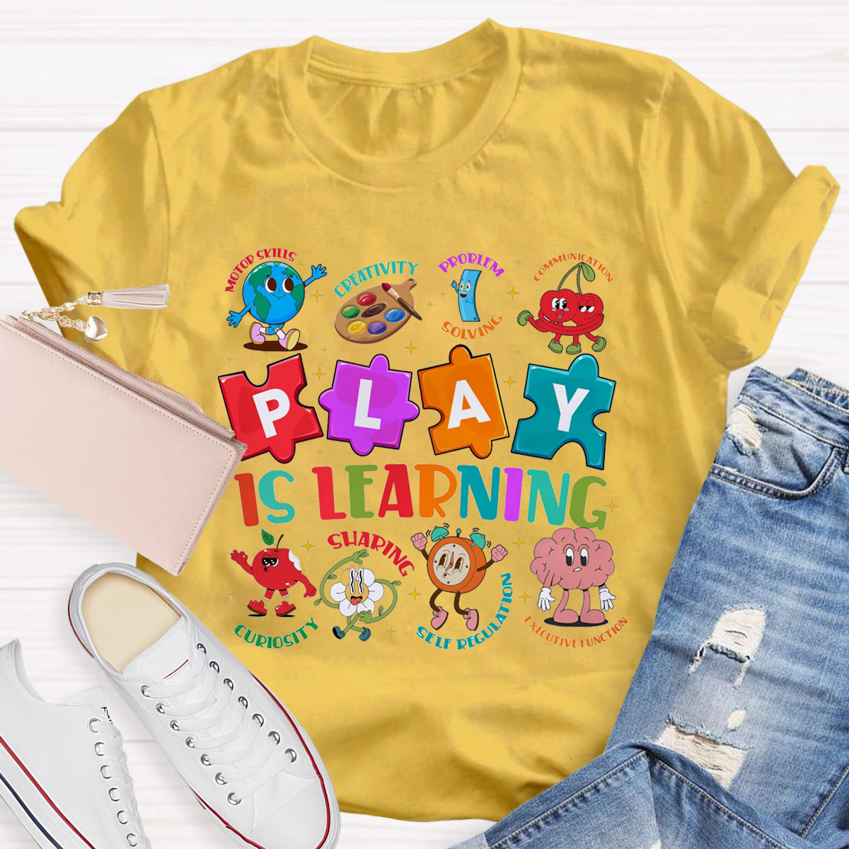 Play Is Learning Sloving Problem Teacher T-Shirt