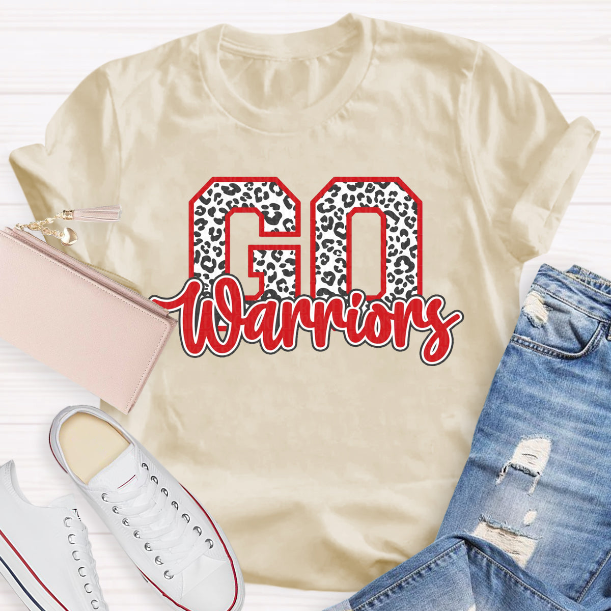 Leopard Go Warriors Cheer T-Shirt