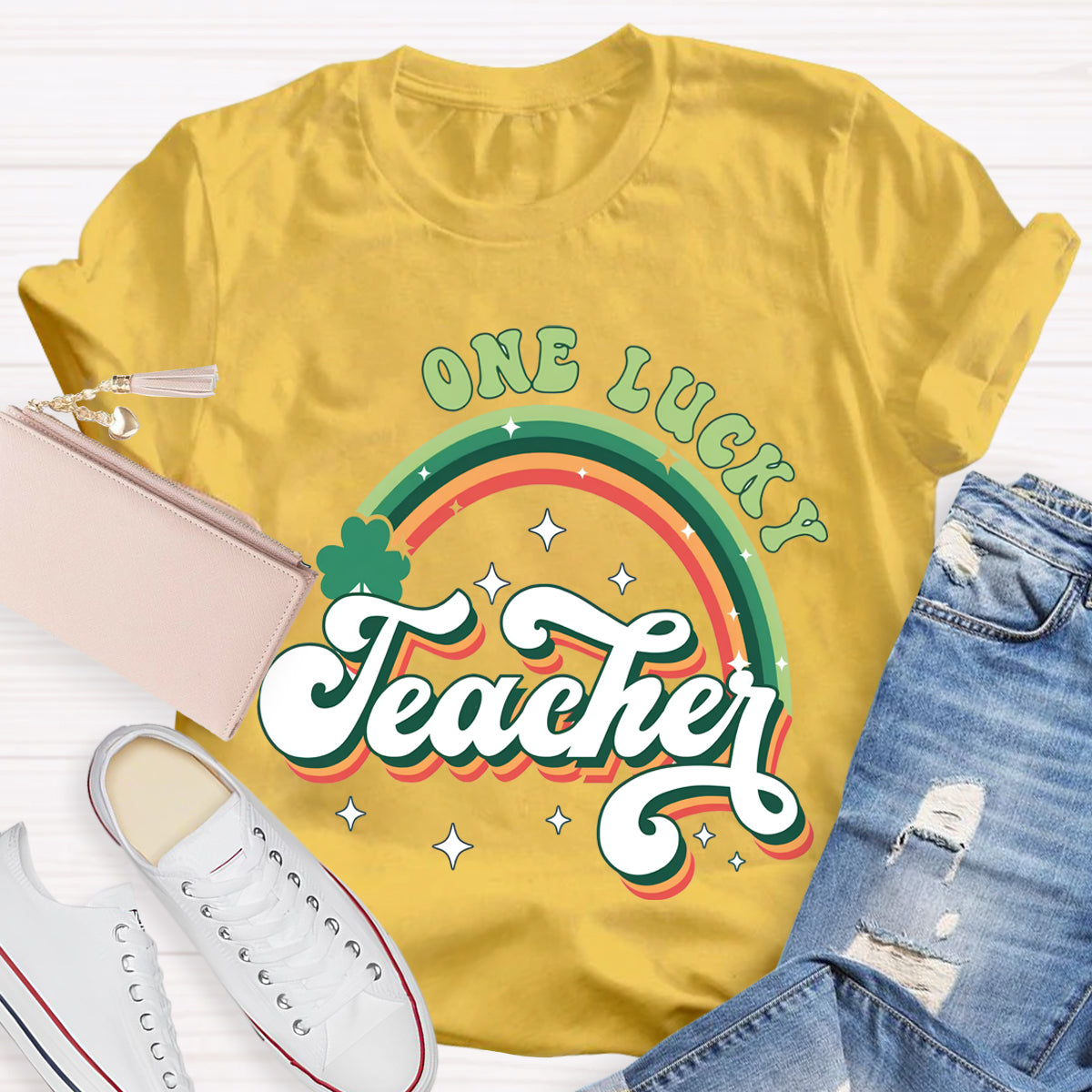 One Lucy Teacher Rainbow T-Shirt