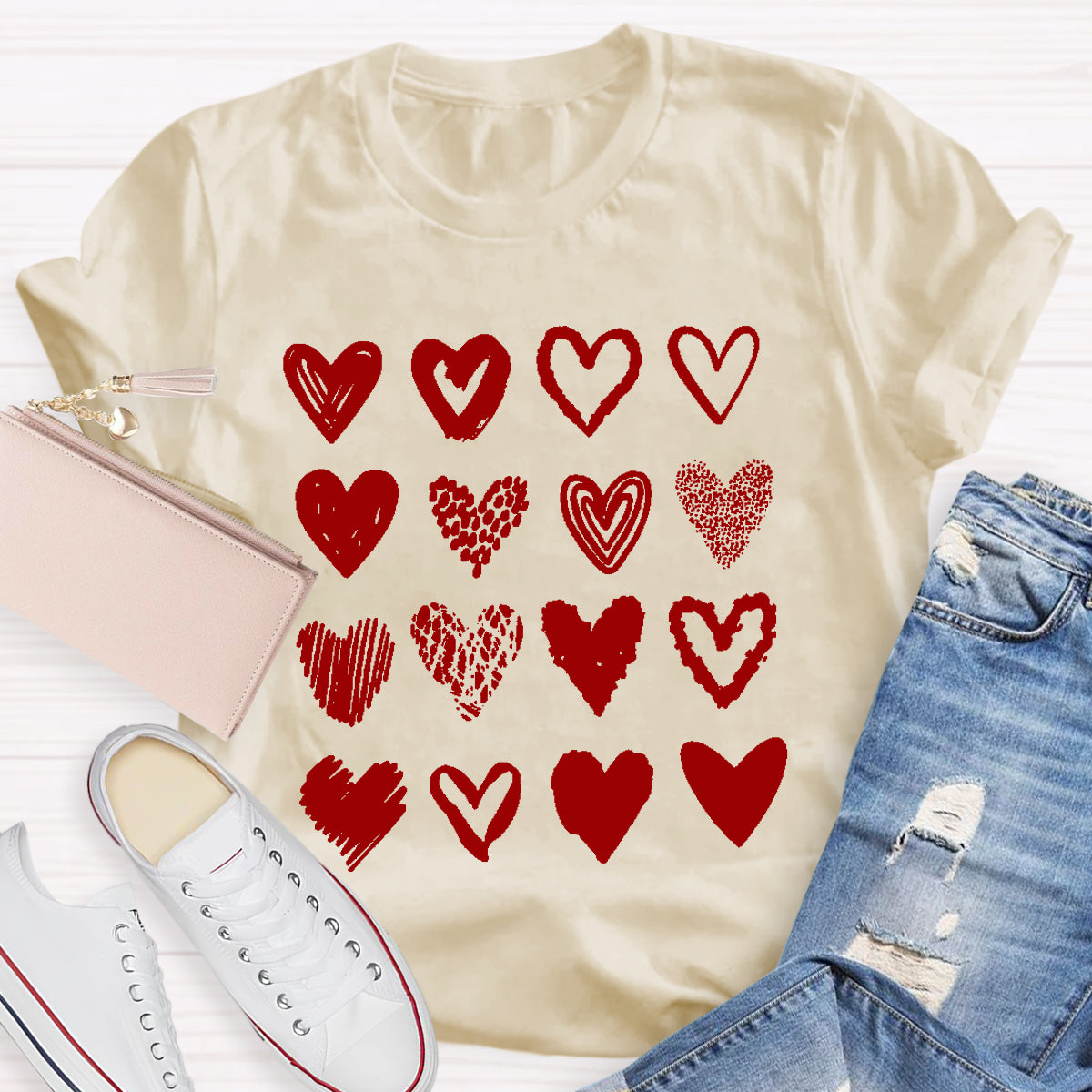 Valentine's Day Cute Heart Teacher T-Shirt