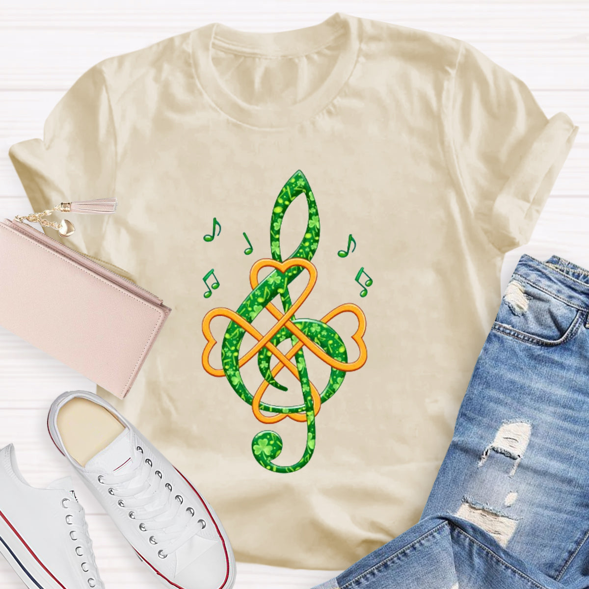 Lucky Musician Note Teacher T-Shirt