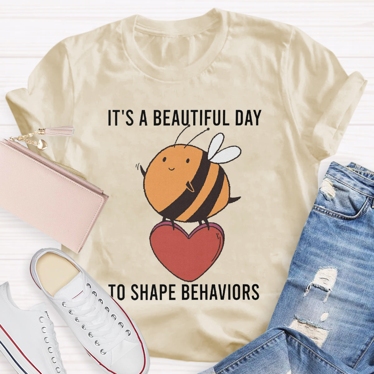 It's A Beautiful Day To Shape Behaviors Bee Lover Special Education T-Shirt