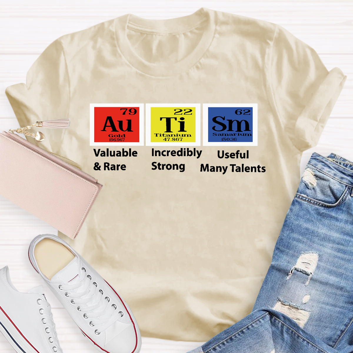 Autism Periodic Table Valuable Incredibly Teacher T-Shirt